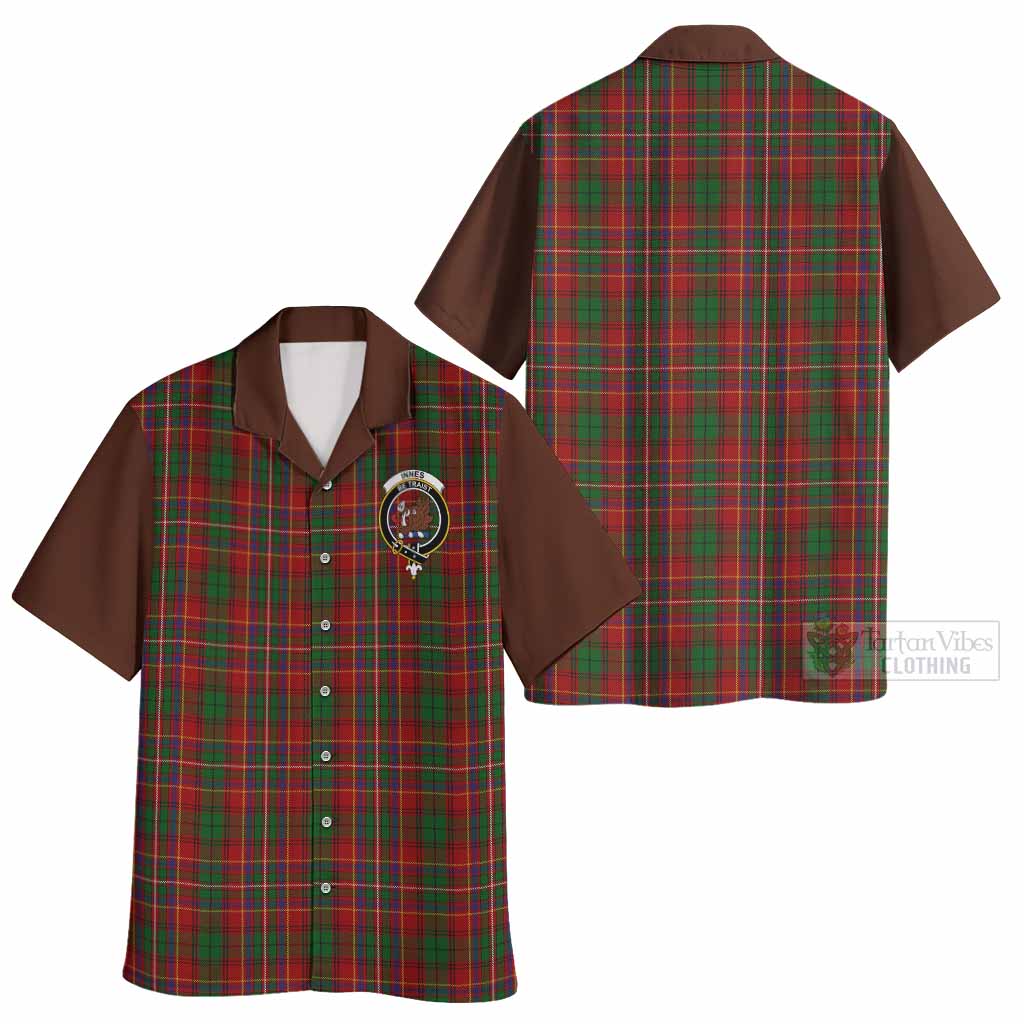 Innes Tartan Accent Hawaiian Shirt with Family Crest