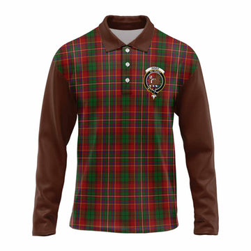 Innes Tartan Accent Long Sleeve Polo Shirt with Family Crest