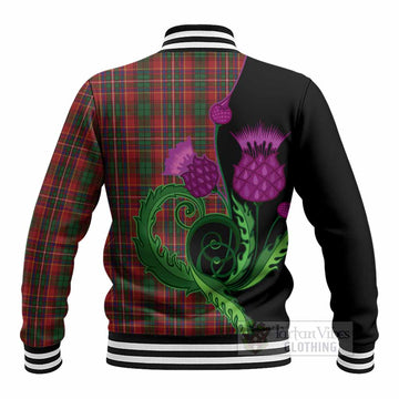 Innes Tartan Baseball Jacket Traditional Scottish Thistle