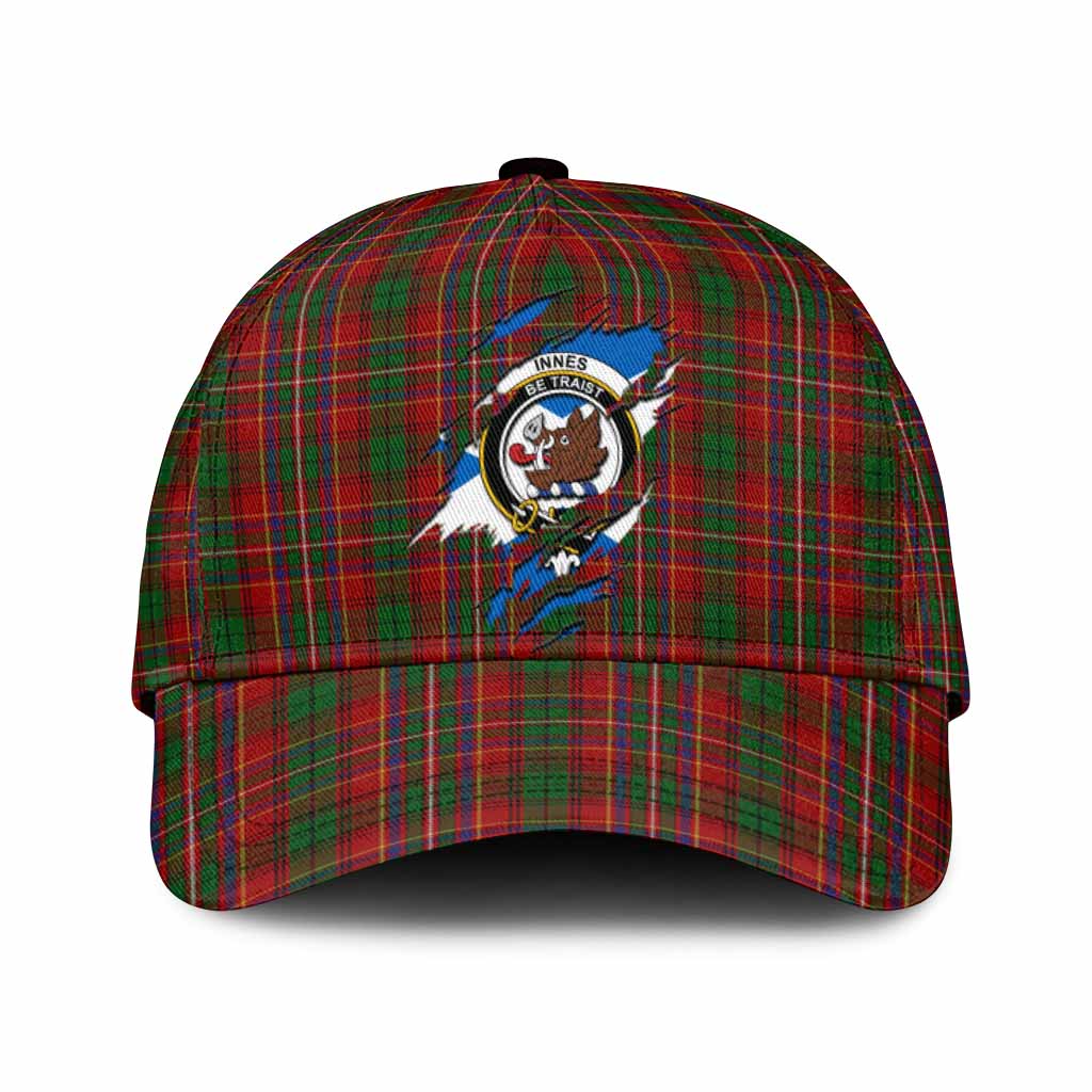 Innes Tartan Classic Cap with Family Crest In Me Style