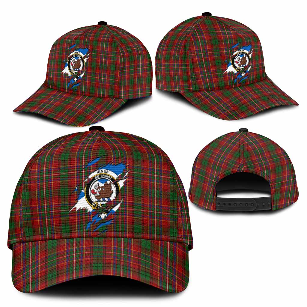 Innes Tartan Classic Cap with Family Crest In Me Style