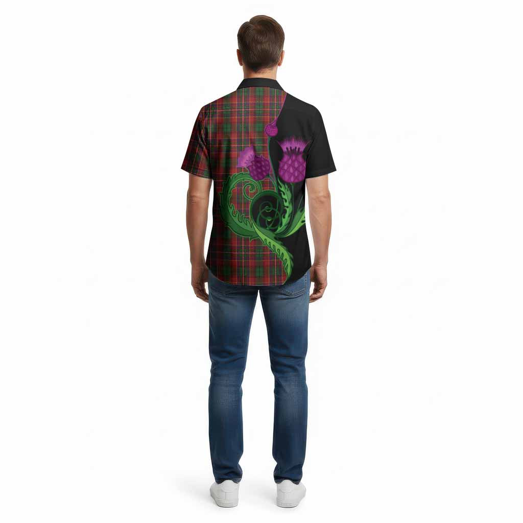 Innes Tartan Cotton Hawaiian Shirt Traditional Scottish Thistle