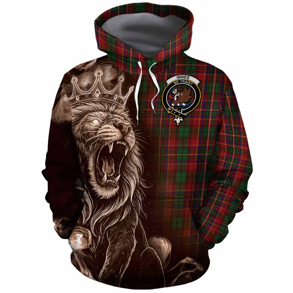 Innes Tartan Cotton Hoodie Roaring Lion Heritage