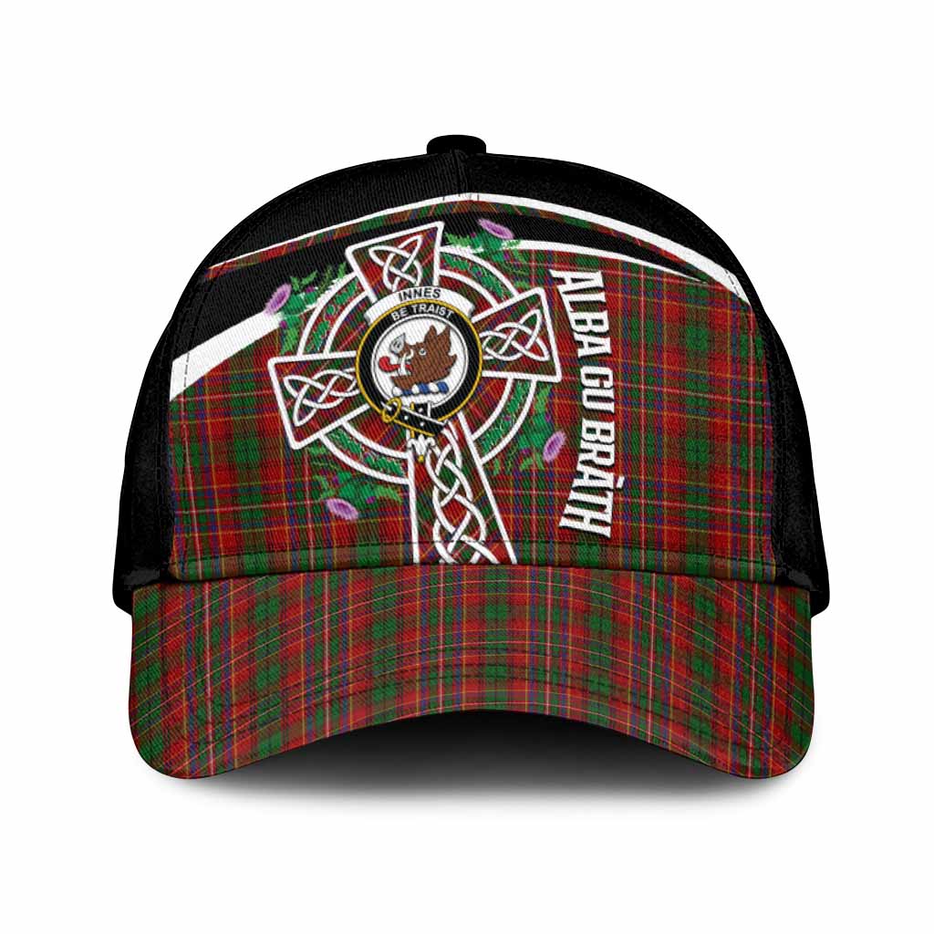 Innes Tartan Crest Classic Cap Scottish Thistle Celtic Cross Alba Gu Brath