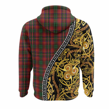 Innes Tartan Crest Hoodie Celtic Knot and Triple Trickle Spiral Symbols