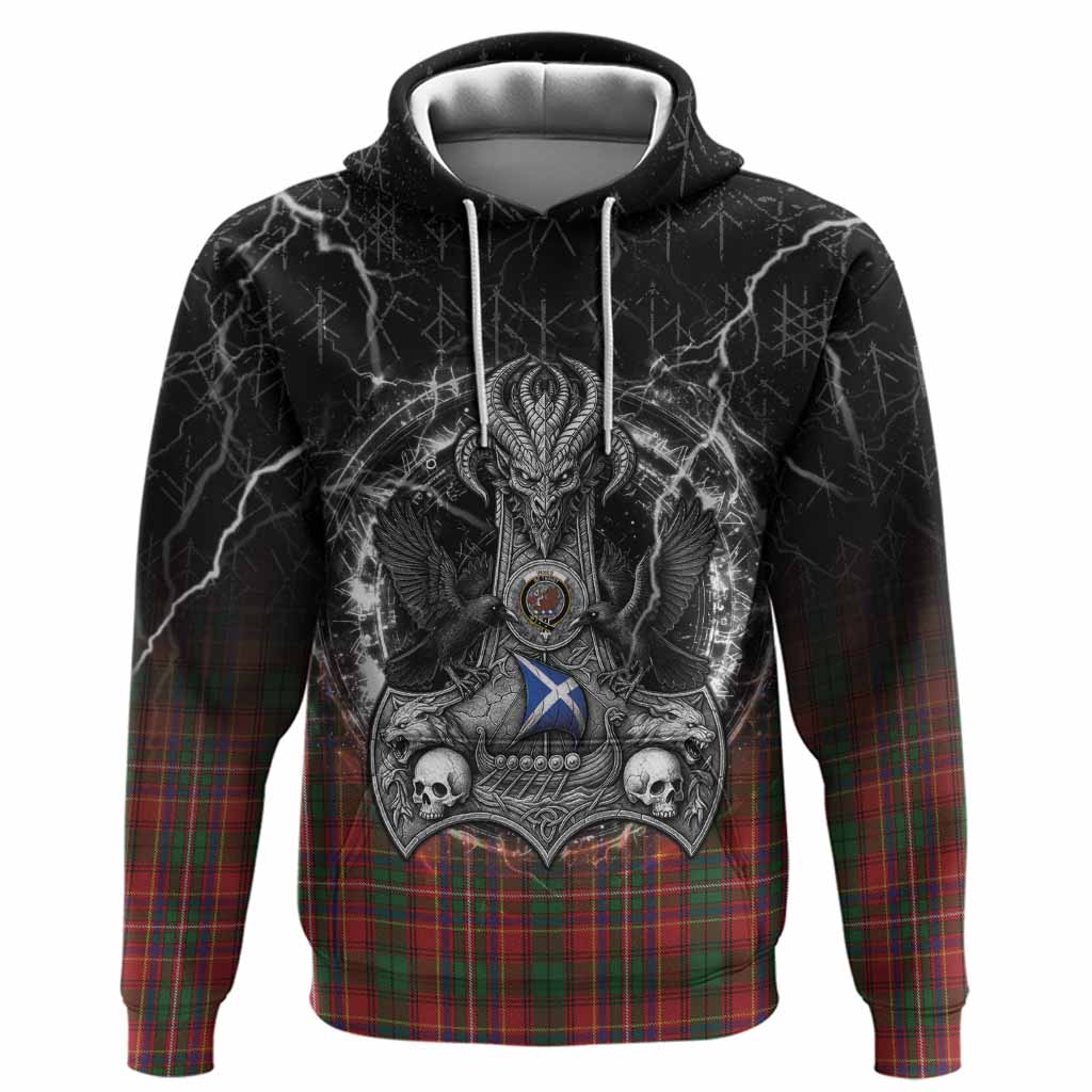 Innes Tartan Crest Hoodie Celtic Odin's Raven Legacy