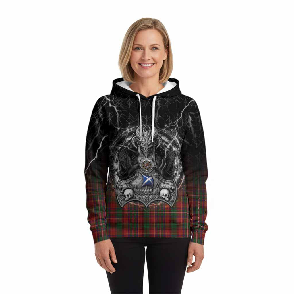 Innes Tartan Crest Hoodie Celtic Odin's Raven Legacy