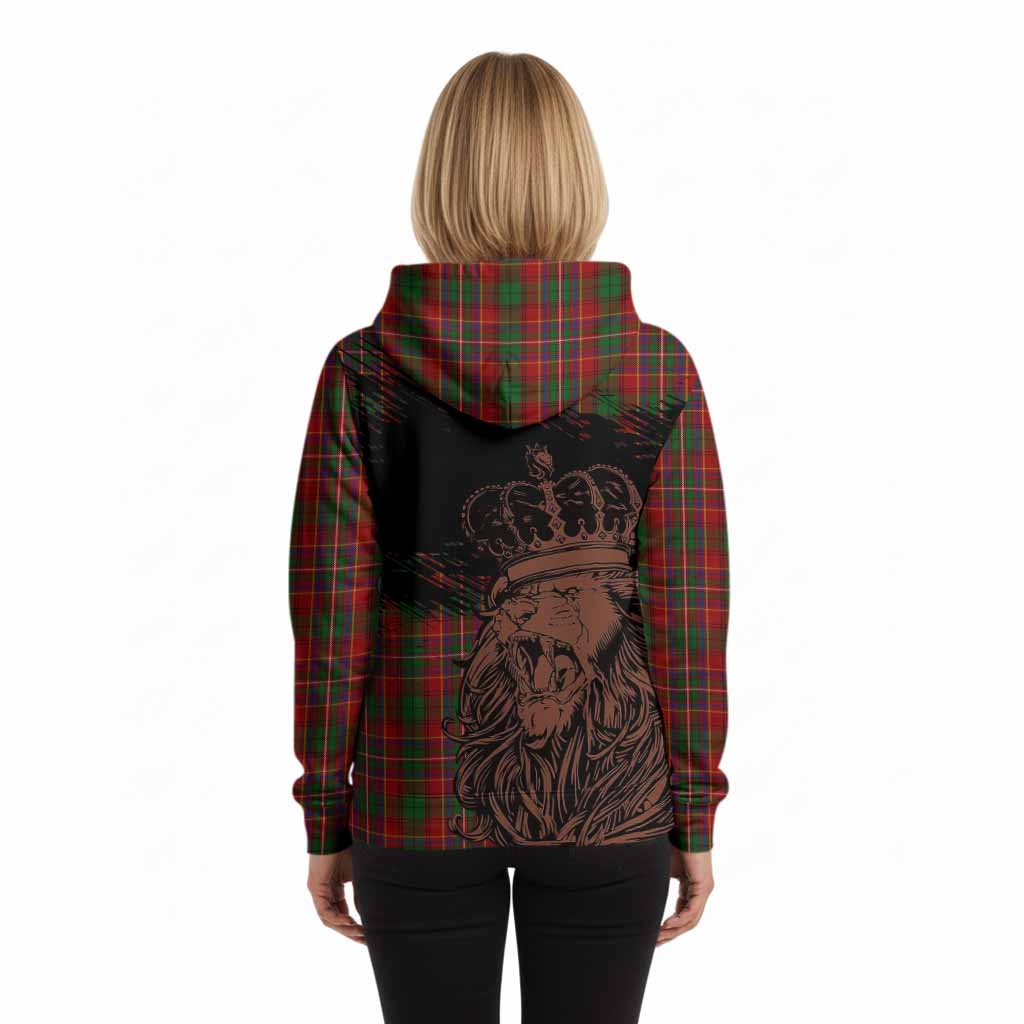 Innes Tartan Crest Hoodie Crowned Lion Heritage Style