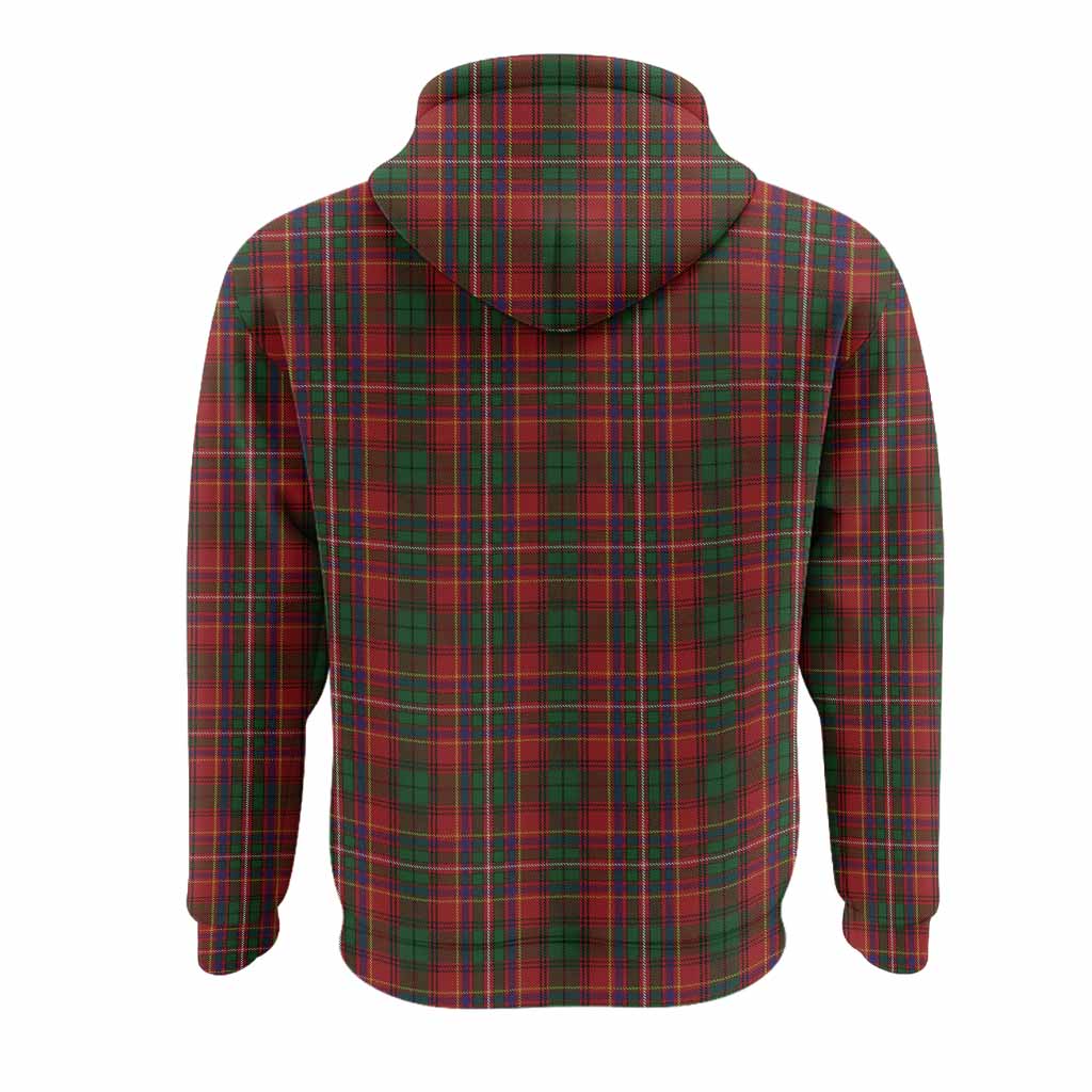 Innes Tartan Crest Hoodie Ferocious Lion Style