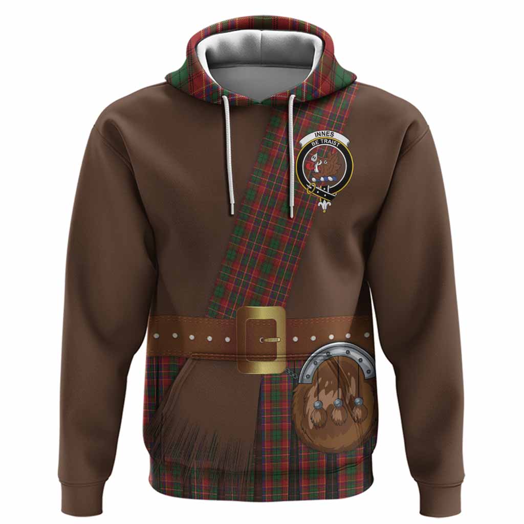 Innes Tartan Crest Hoodie Kilt Costume Style