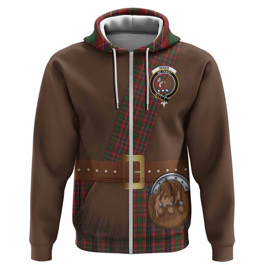 Innes Tartan Crest Hoodie Kilt Costume Style