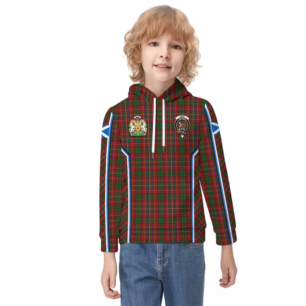 Innes Tartan Crest Kid Hoodie Scotland Coat of Arm Flag Style - Tartan Vibes Clothing