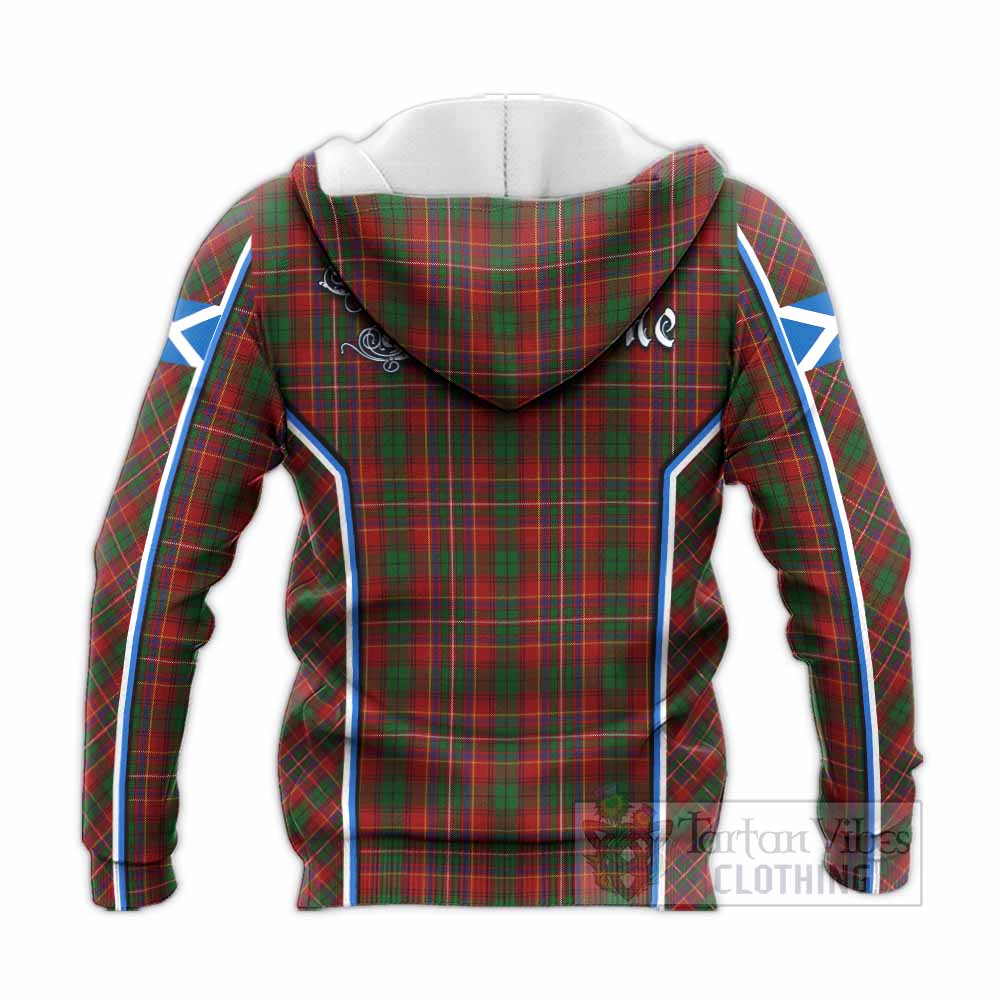 Innes Tartan Crest Knitted Hoodie Scotland Coat of Arm Flag Style - Tartan Vibes Clothing