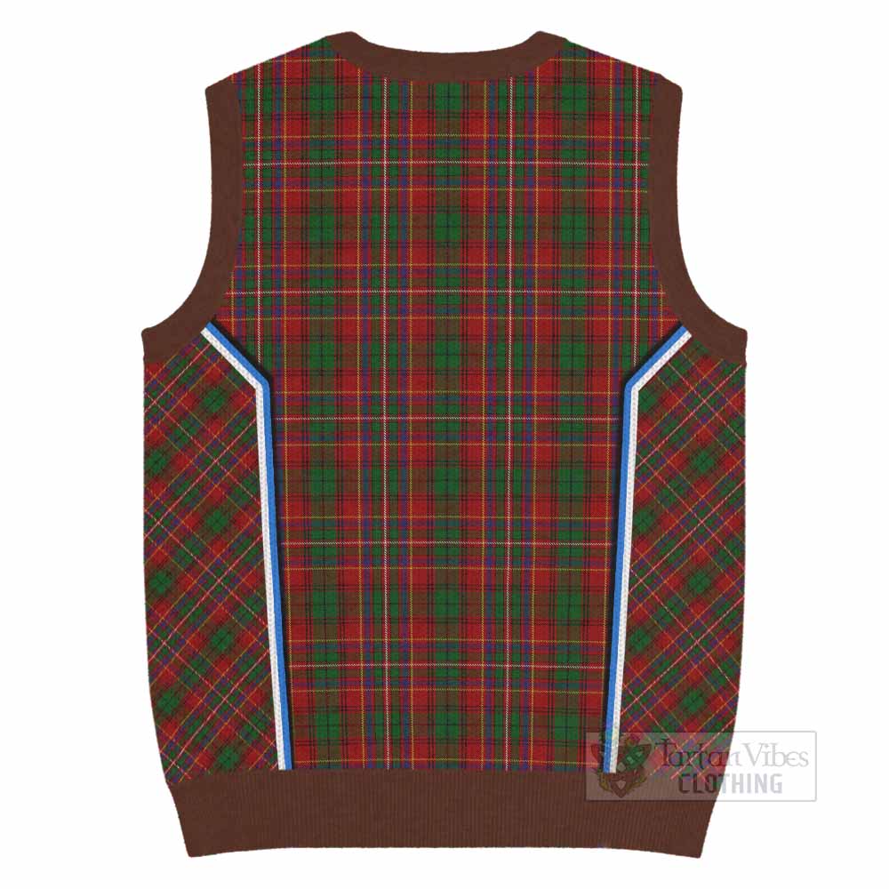 Innes Tartan Crest Knitted V-Neck Vest Scotland Coat of Arm Flag Style - Tartan Vibes Clothing
