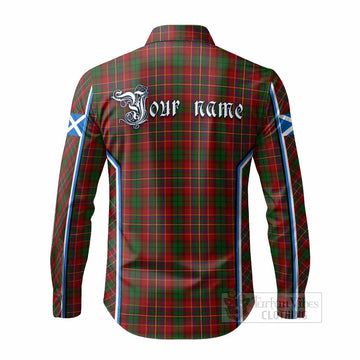 Innes Tartan Crest Long Sleeve Button Shirts Scotland Coat of Arm Flag Style