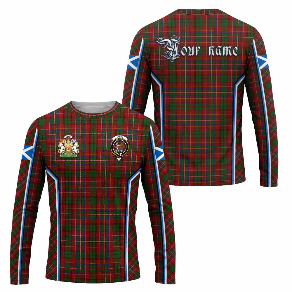 Innes Tartan Crest Long Sleeve T-Shirt Scotland Coat of Arm Flag Style - Tartan Vibes Clothing
