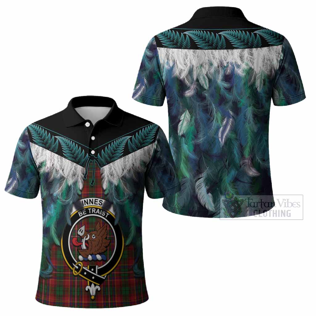 Innes Tartan Crest Polo Shirt New Zealand Maori Korowai Cloak