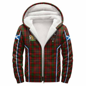 Innes Tartan Crest Sherpa Hoodie Scotland Coat of Arm Flag Style