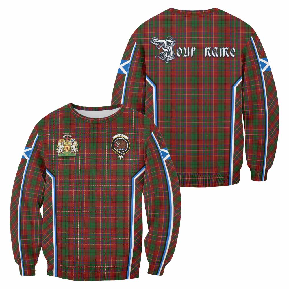 Innes Tartan Crest Sweatshirt Scotland Coat of Arm Flag Style - Tartan Vibes Clothing