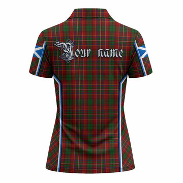 Innes Tartan Crest Women's Polo Shirt Scotland Coat of Arm Flag Style