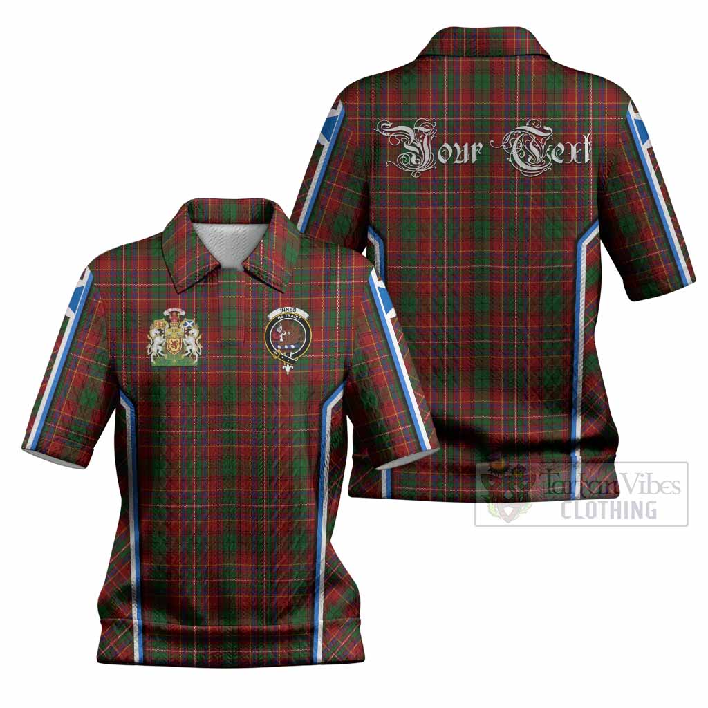 Innes Tartan Crest Women’s Polo Sweater Top Scotland Coat of Arm Flag Style