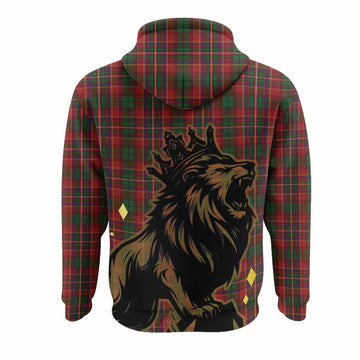Innes Tartan Family Crest Hoodie Crowned Lion Roaring