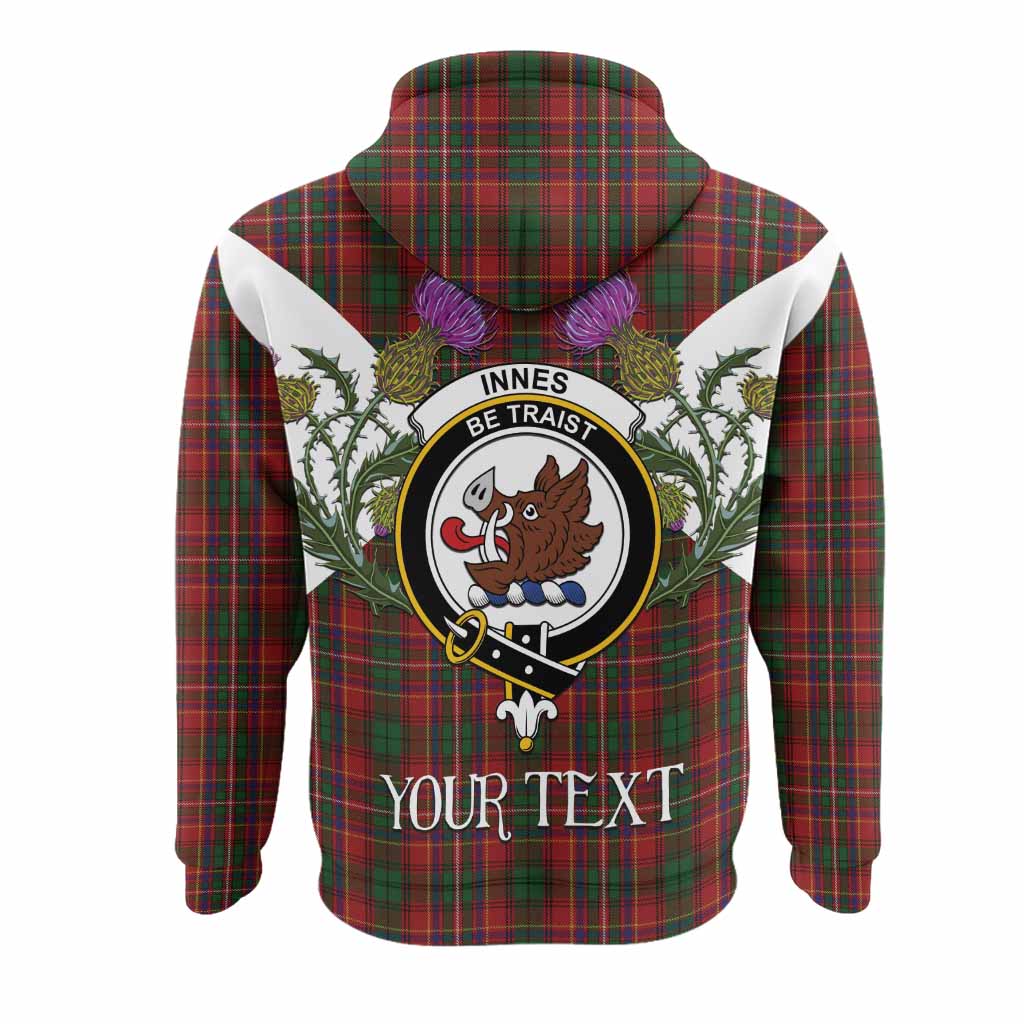 Innes Tartan Family Crest Hoodie Scottish Burns Night Thistle Floral