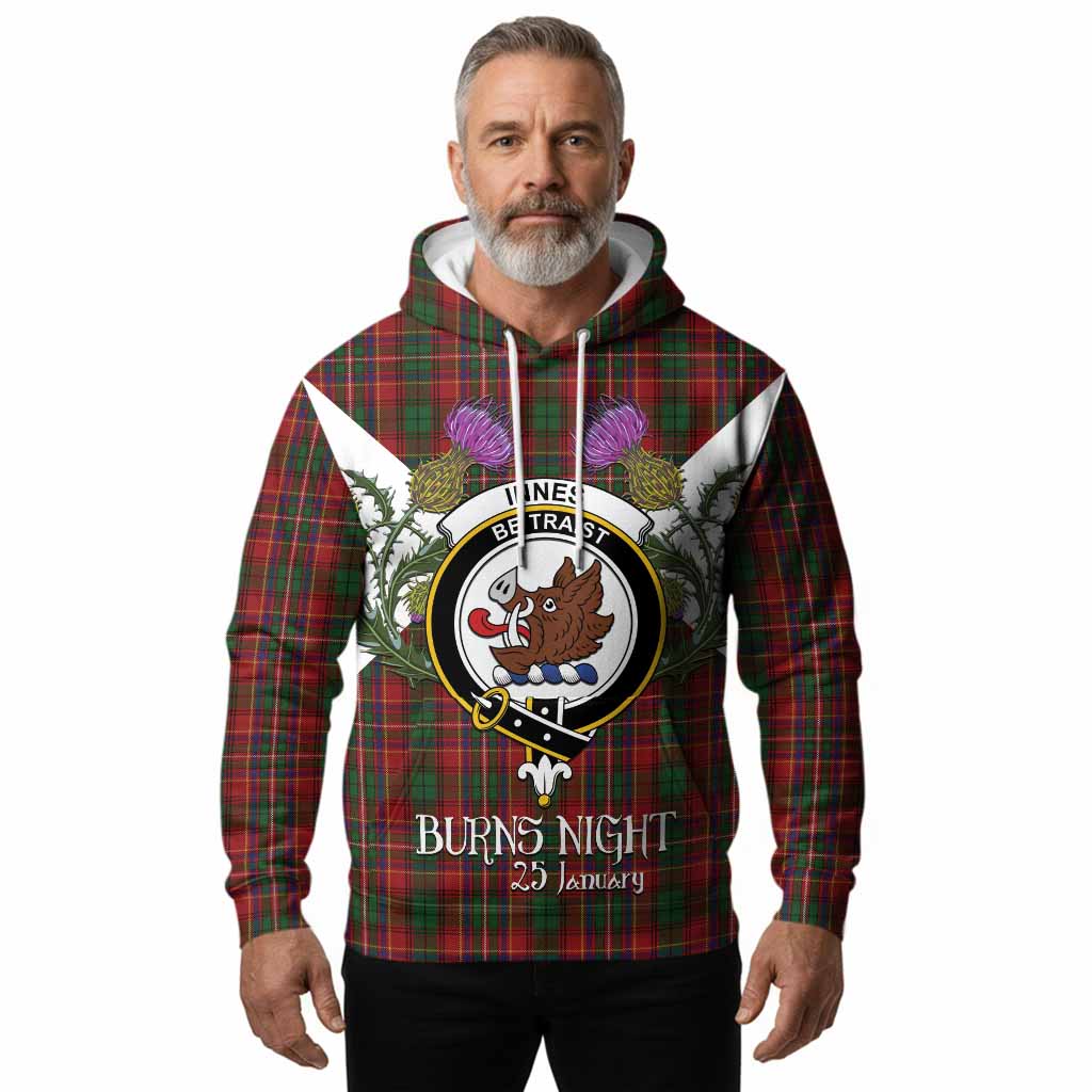 Innes Tartan Family Crest Hoodie Scottish Burns Night Thistle Floral
