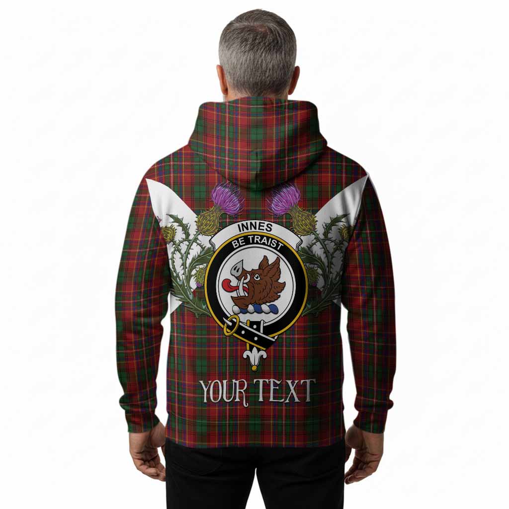 Innes Tartan Family Crest Hoodie Scottish Burns Night Thistle Floral