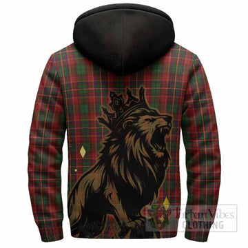 Innes Tartan Family Crest Sherpa Hoodie Crowned Lion Roaring