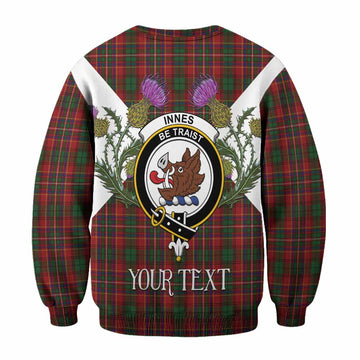 Innes Tartan Family Crest Sweatshirt Scottish Burns Night Thistle Floral