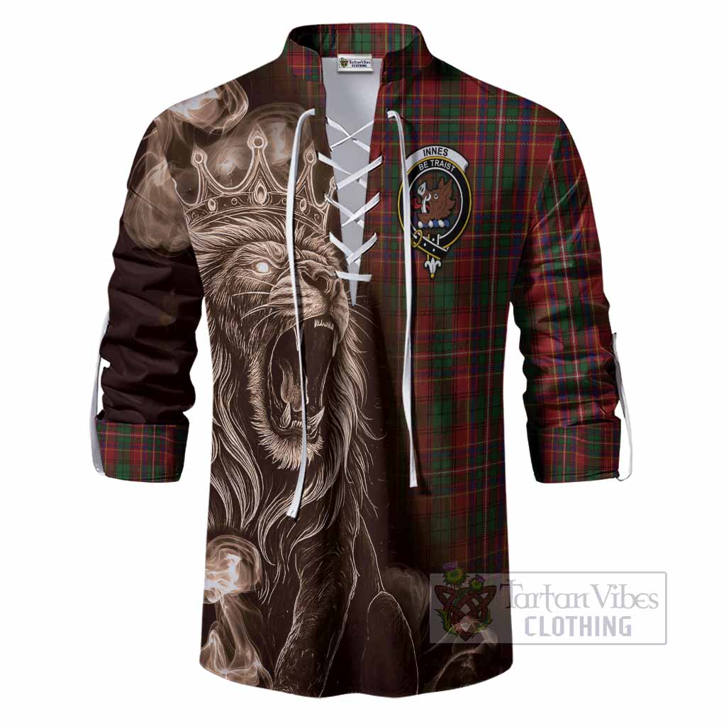 Innes Tartan Ghillie Shirt Roaring Lion Heritage