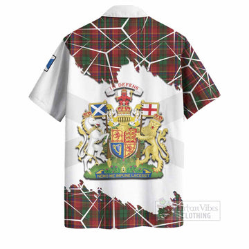 Innes Tartan Hawaiian Shirt with Family Crest and Lion Rampant Grunge Style