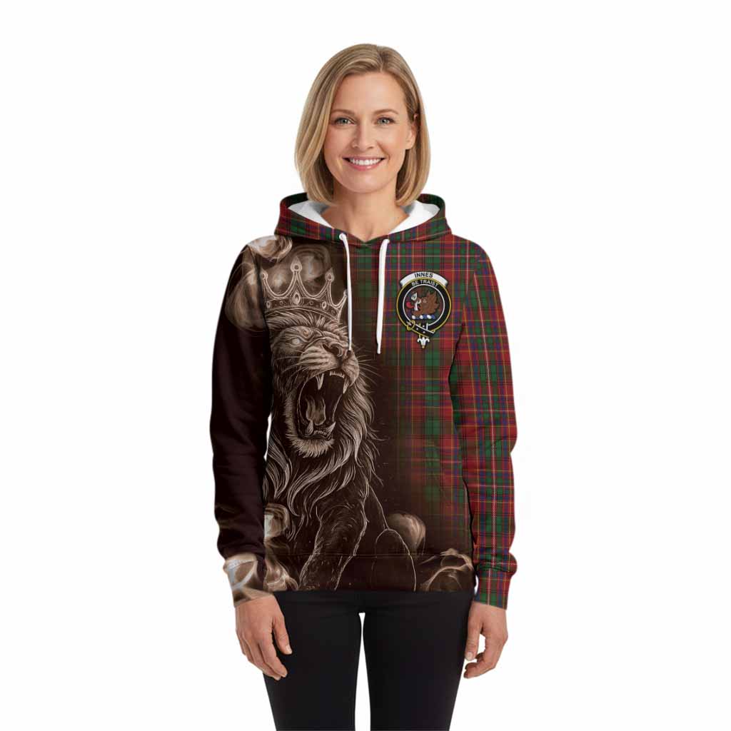 Innes Tartan Hoodie Roaring Lion Heritage