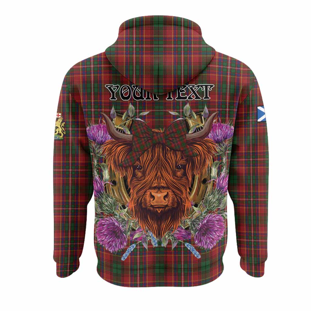 Innes Tartan Hoodie Scottish Thistle Heilan Coo