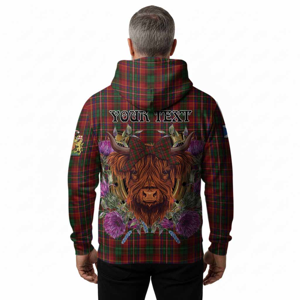 Innes Tartan Hoodie Scottish Thistle Heilan Coo