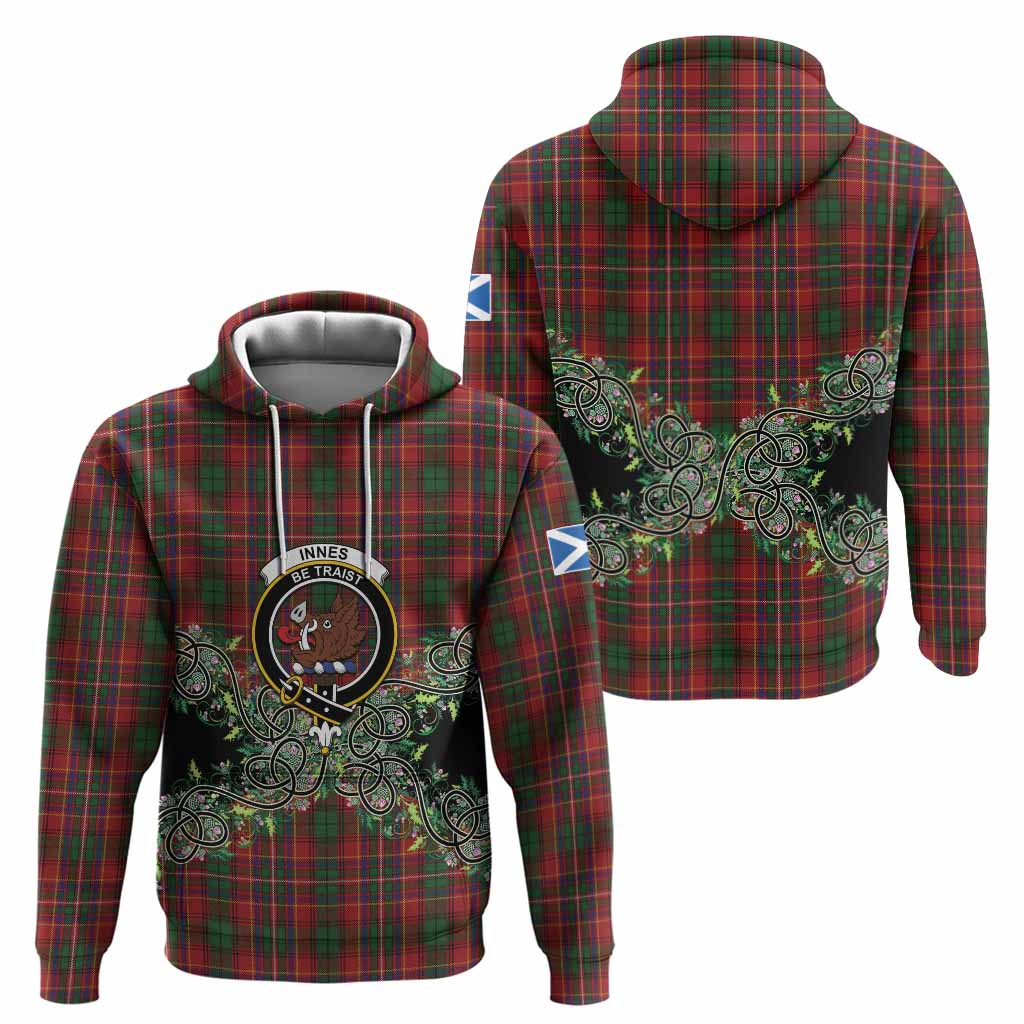 Innes Tartan Hoodie Thistle Scottish Spirit