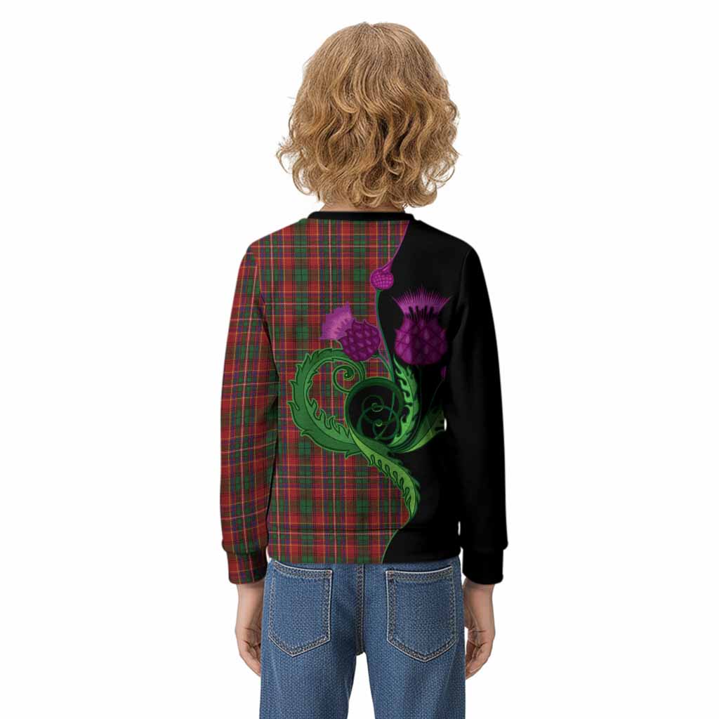 Innes Tartan Kid Knitted Sweatshirt Traditional Scottish Thistle