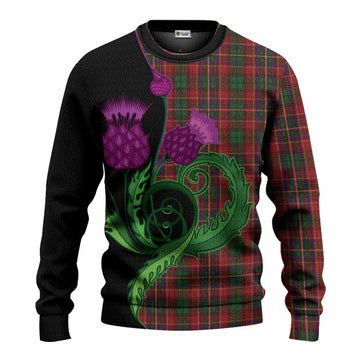 Innes Tartan Knitted Sweater Traditional Scottish Thistle