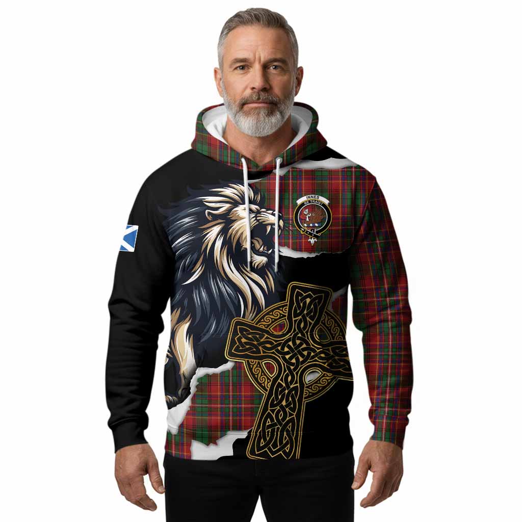 Innes Tartan Scottish Hoodie Lion Celtic Heritage