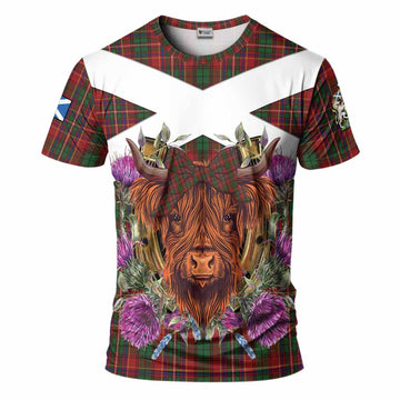 Innes Tartan T-Shirt Scottish Thistle Heilan Coo