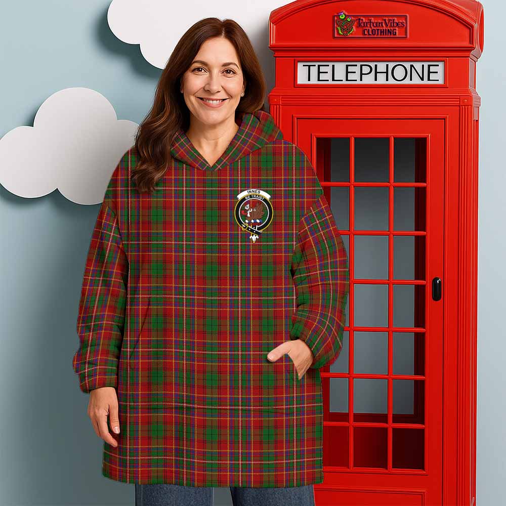 Innes Tartan Wearable Blanket with Family Crest - Tartan Vibes Clothing