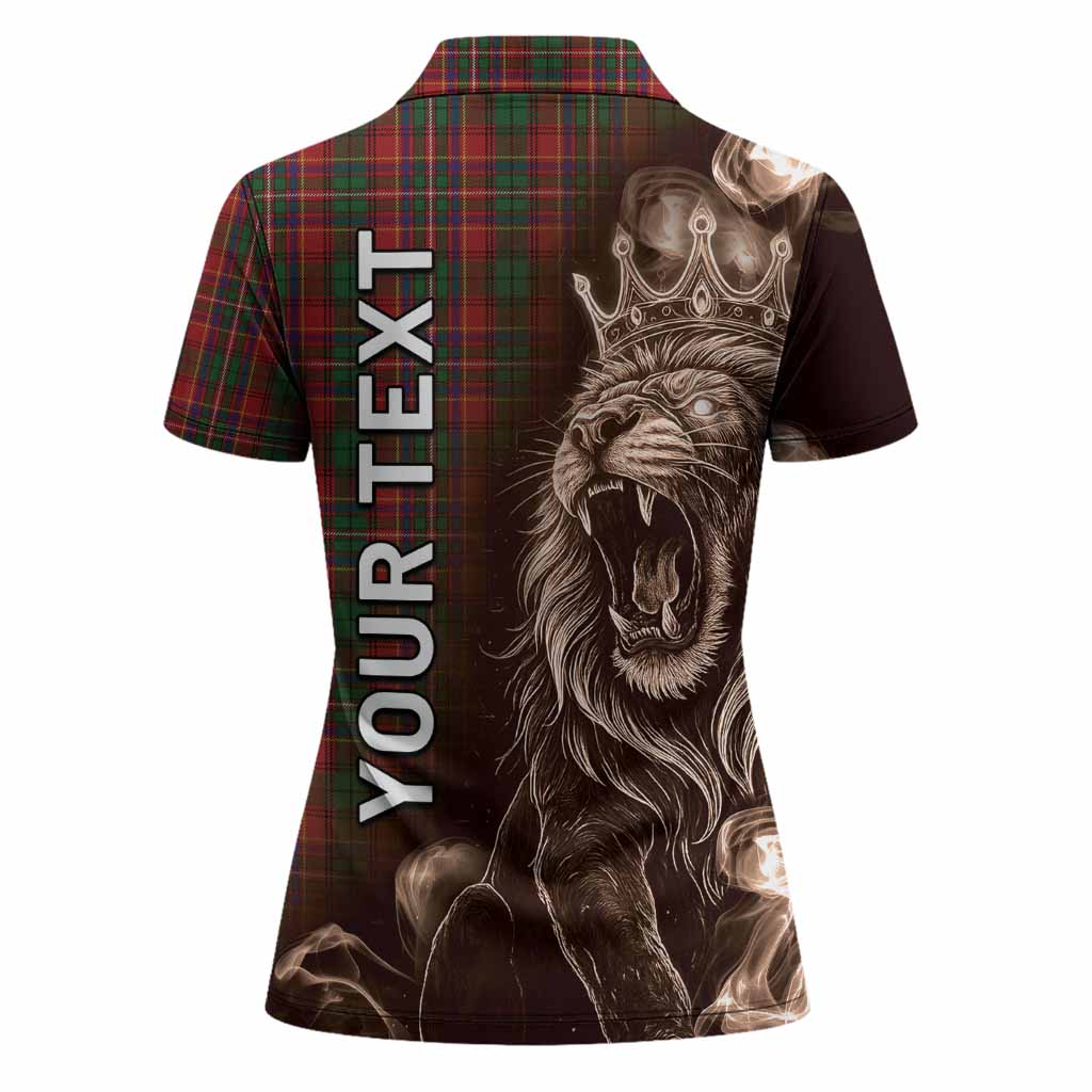 Innes Tartan Women Polo Shirt Roaring Lion Heritage