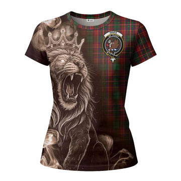 Innes Tartan Women T shirt Roaring Lion Heritage