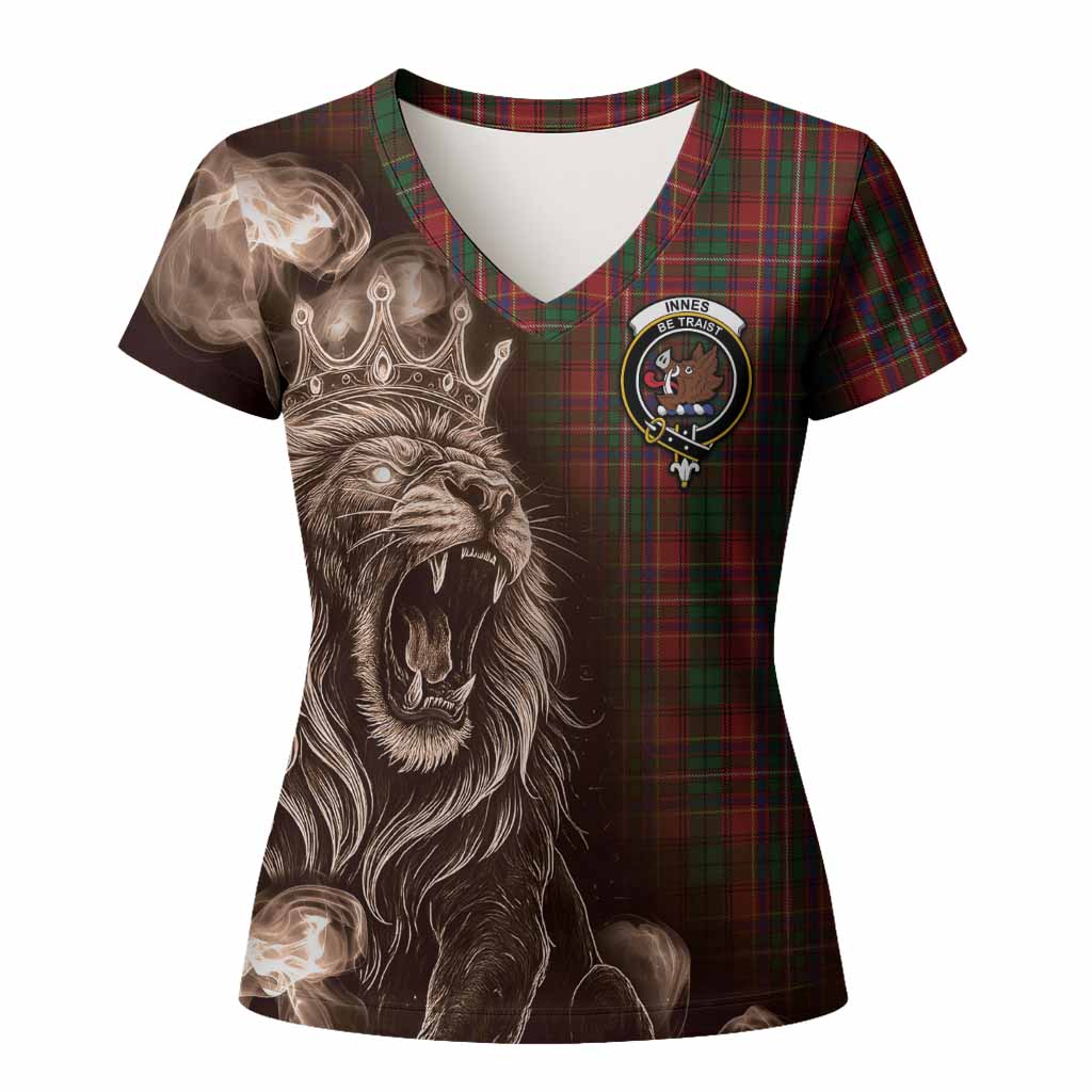 Innes Tartan Women T shirt Roaring Lion Heritage