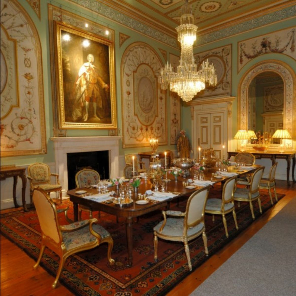 Inveraray Castle interior showcasing Georgian architectural design and formal dining room.