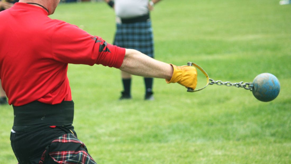 Inverness Highland Games hammer throw competition