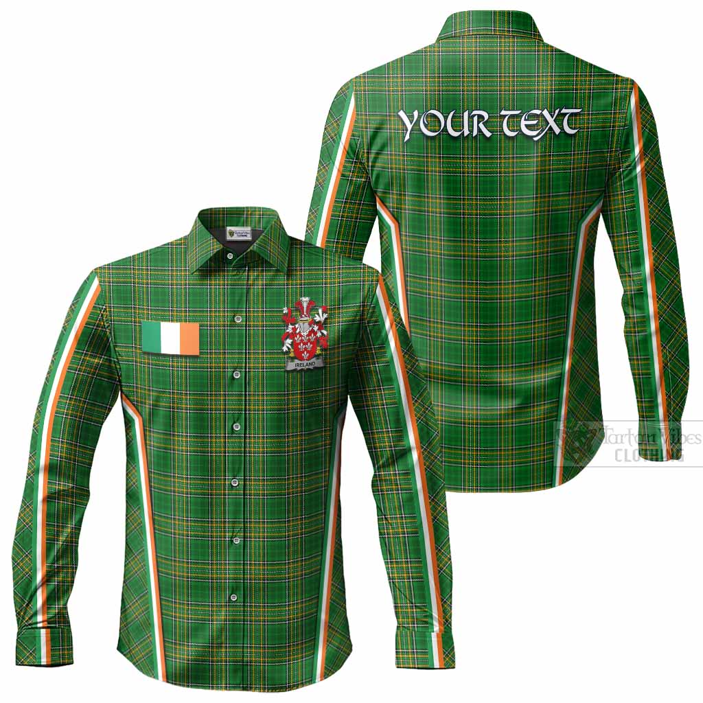 Ireland Irish Clan Coat of Arm Tartan Long Sleeve Button Shirts Flag Style