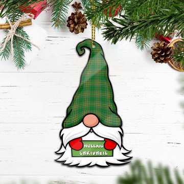 Ireland National Gnome Christmas Ornament with His Tartan Christmas Hat