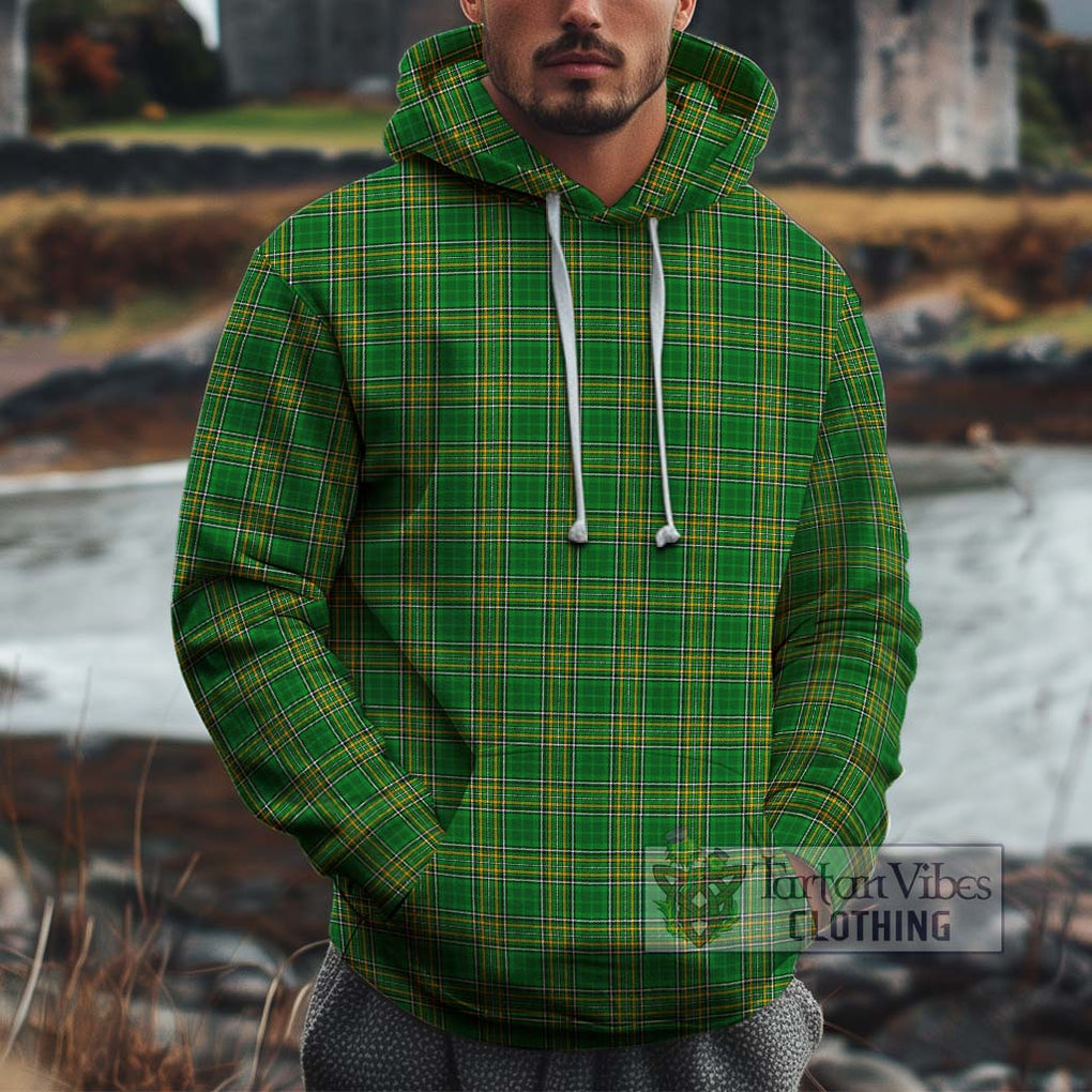 Ireland National Tartan Cotton Hoodie Zip Hoodie - Tartan Vibes Clothing